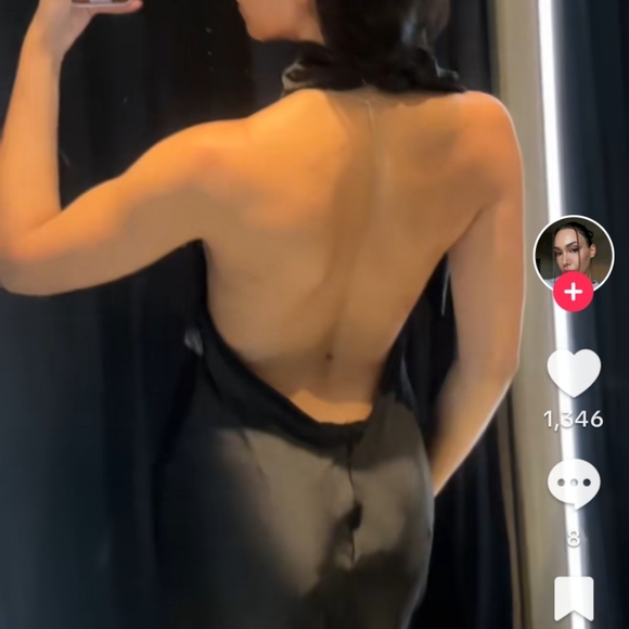 ZARA SATIN EFFECT HALTER DRESS - Picture 14 of 14